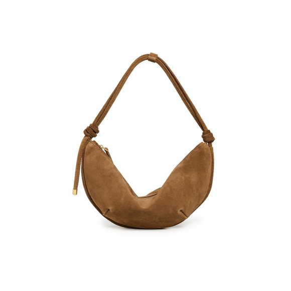 Suede Bolo Shoulder Bag, Aged Cognac, Brown, One Size Uwu :O - Picture 1 of 6